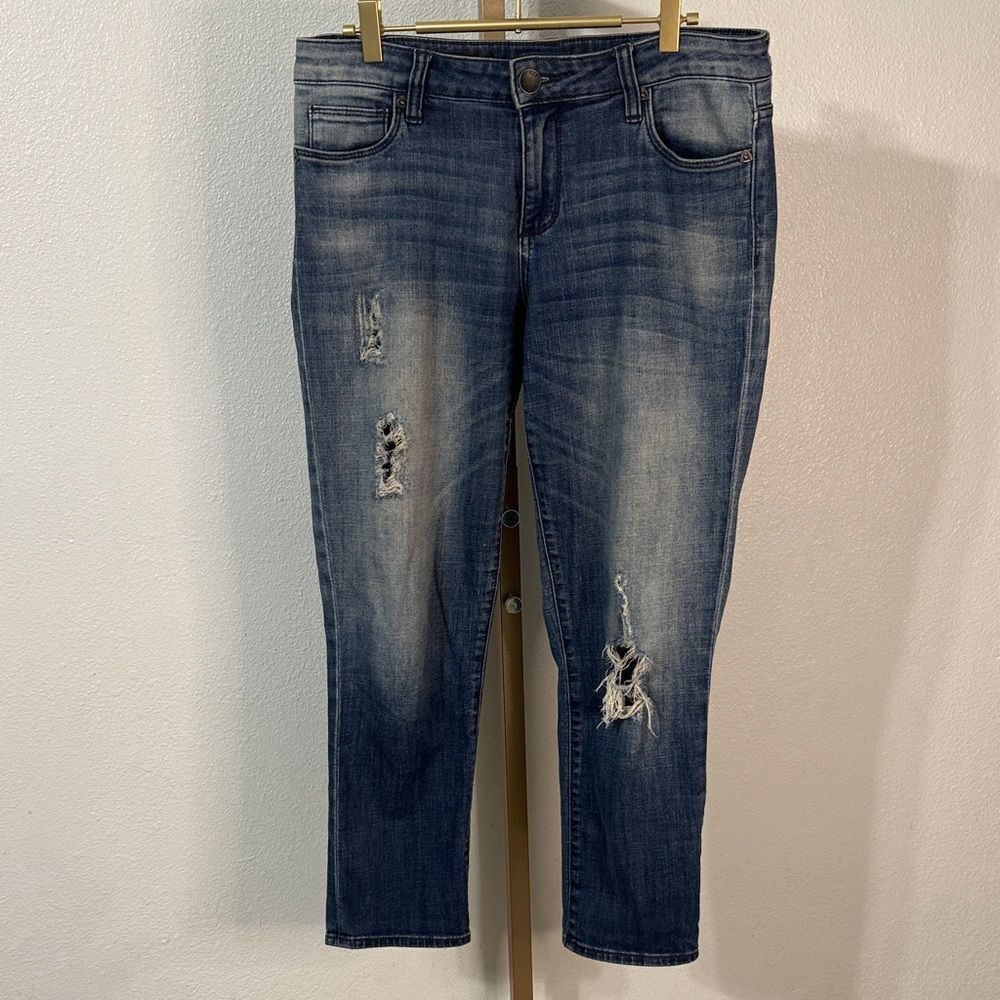 Kut From The Kloth- Reese Ankle straight Jeans- Distressed - 8